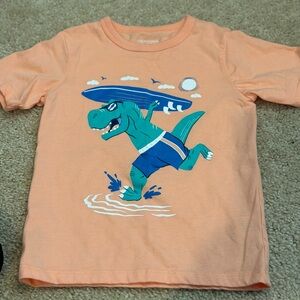 The Children's Place Orange Tee with Blue Dinosaur